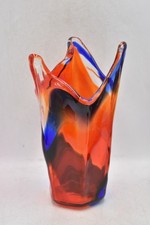 Murano Sommerso Glass Vase Red