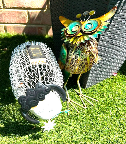 Metal owl sheep garden - owl,
