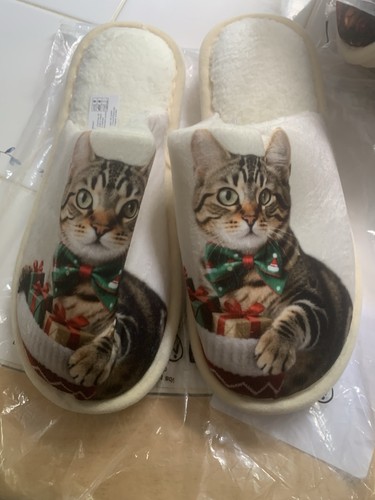 New christmas cat slippers - christmas,