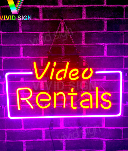 Video rentals glass - video, light