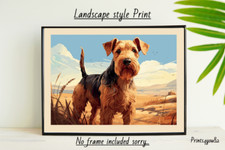 Airedale terrier dog print - dog,
