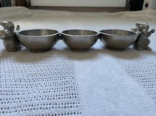 Squirrel 3 Section Food Serving Dish Nut Bowl Olives