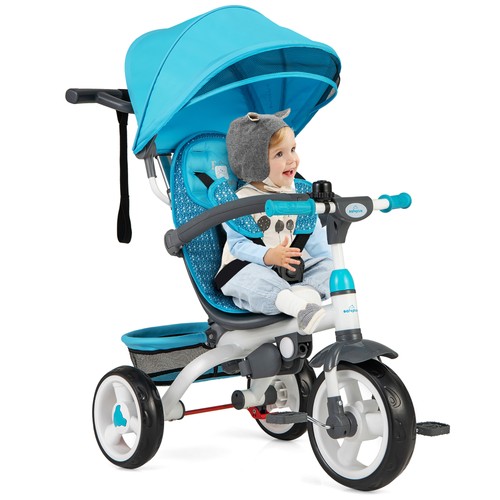 Blue baby stroller tricycle - baby,