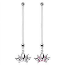 BioFlex Pregnancy Navel Ring with Diva Crown Shaped Dangle