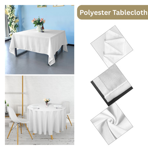 Polyester white table cloth - polyester,