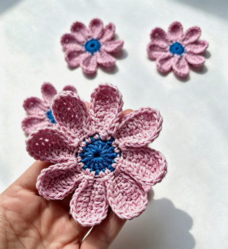Set crochet flower sew on - set, of