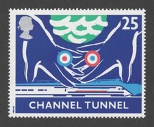 1994 SG 1821 25p 'Symbolic Hands over Train' from 'Channel Tunnel' set MINT