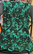 5 Yards French Lace Fabric Material With Sequins. Green 