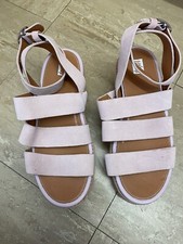 Fitflop UK 5 Eloise Espadrille Suede Strappy Wedge Sandals Suede Soft Lilac