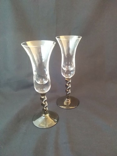 Pair vintage hand blown - of,