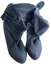 QUBE Ladies Pixie Boots UK 6.5 Grey Suede Heeled Bow Detail  Fold up/down 