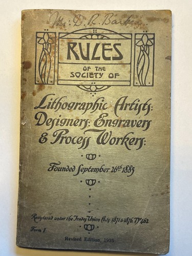 1935 trade union rule book - trade,