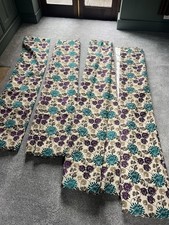 2 Pairs Of Teal /purple/beige Curtains