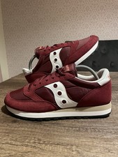 Saucony Jazz Original Vintage Burgundy Trainers Sneakers Size UK 8