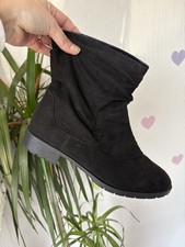 F&F Black Slouchy Ankle Boots