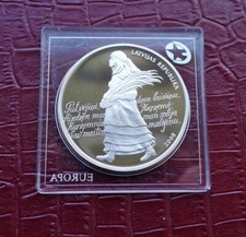 LATVIA 1 LATS 2008 SILVER PROOF COIN Latvian Song & Dance Festival 0.925 Ag