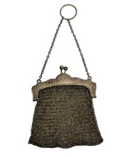 Ladies Sterling Silver Antique Chain Mail Coin Purse 1911 Birmingham Hallmark