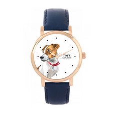 Toff London TLWS-34684 Ladies Brown Jack Russell Terrier Dog Head Watch