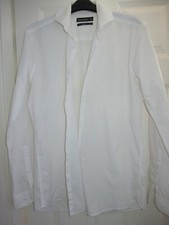 MENS PRIMARK WHITE LONG SLEEVED SHIRT size 15" Slim Fit