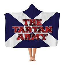 Scotland - The Brave - Tartan Army Saltire - Euros Hooded Blanket