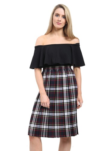 Women elasticated tartan - women’s,