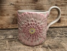 Ceramics for Anthropologie zinnia embossed ceramic mug pink flower