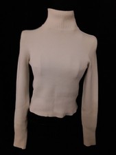 ZARA - Cream High Neck Ribbed Jumper - Long Sleeves - Soft - Size medium