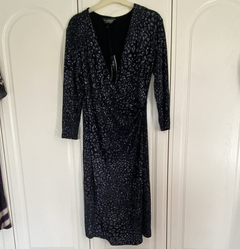 Size wrap dress black - 14,