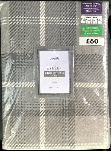 Dunelm oswald grey check - grey,