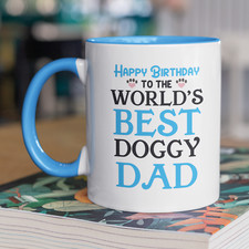 Happy Birthday to the World's Best Doggy Dad Mug Tea Cup - Pet Dog Puppy Daddy