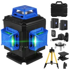 16 Line Laser Level Green Self Leveling 4D 360° Cross Measure Tool Kit & Tripod