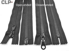 Black Chunky Plastic Zips No5