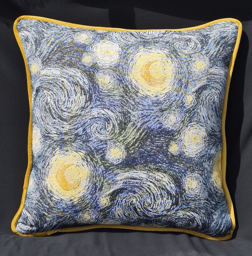 Starry night tapestry cushion - starry,