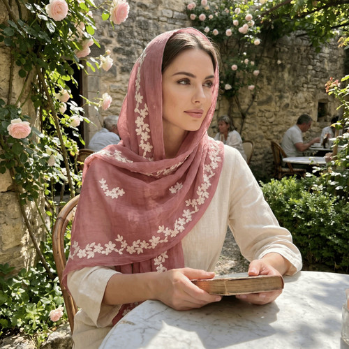 Plain embroidered hijab womens - plain,
