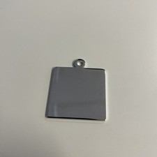 50 x Rhodium plated  Blank Square Pendants suitable for all engraving - Metaza