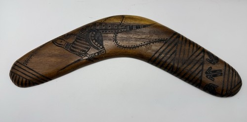 Vintage wooden boomerang - vintage,