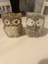 vintage seashell owl figurines