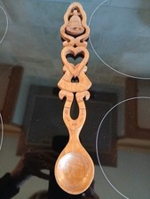 Welsh Wooden Love Spoon Hearts