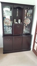 Dark Wood Dresser and Cabinet. The units split for easy transportation.
