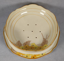 Crown Ducal Breedon 4011-Strainer Bowl and Under Plate-C.1930's-Floral Pattern