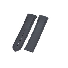 20mm Black Rubber Watch Strap