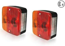 2x 12v Rear Tail Square Lights Lamps 4 Functions Trailer Caravan Truck Lorry E4
