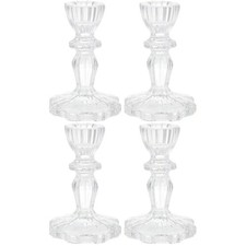 4 pcs  Glass Candlestick Glass