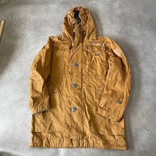 G-Star Raw Parka Jacket Mens Medium Y2K Hooded Coat, Mustard Brown