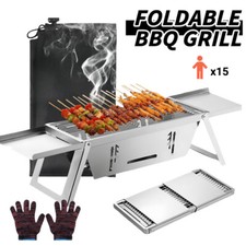 Large Portable Folding Charcoal BBQ Barbecue Camping Grill Travel Picnic Outdoor