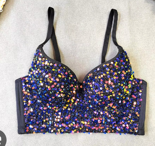 Sequined corset bustier - corset,