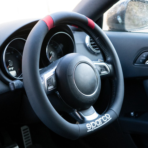 Sparco black red steering - sparco,
