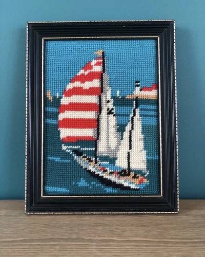 Vintage framed sailing - vintage,