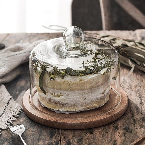 Cake stand with - glass, dome