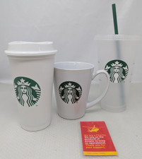 Starbucks Mug Reusable Cup & Cup With Straw All Unused  RD5 #244